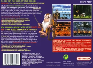 Donkey Kong Country 2 - Diddy's Kong Quest (Europe) (En,Fr) (Rev 1) box cover back